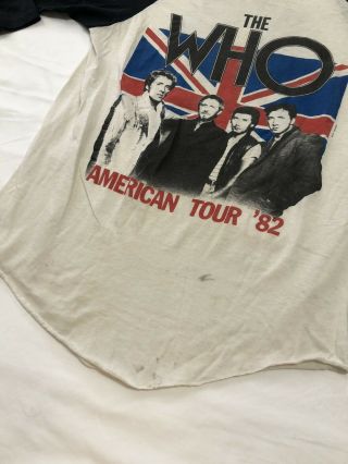 vintage 80s THE WHO AMERICAN TOUR 82 3/4 SLEEVE VIDEO GAME SCHLITZ t - shirt Large 3