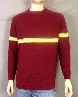 Vtg 50s 60s White Stag Rare 100 Wool Striped Ski Sweater Downhill Sz Xl