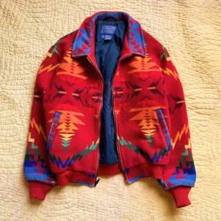 Vtg Pendleton Western Wear Wool Jacket Native American Navajo 80s 90s