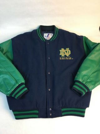 Vintage Notre Dame Letterman Jacket Men’s L Fighting Irish Logo Athletic