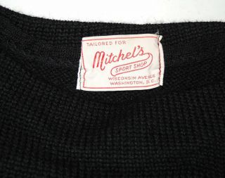 Vintage 1920s/30s Black Wool Varsity Pullover Lettermans Sweater Medium 3