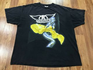 Xl - Vtg 2001 Aerosmith Just Push Play Aaa Cotton T - Shirt