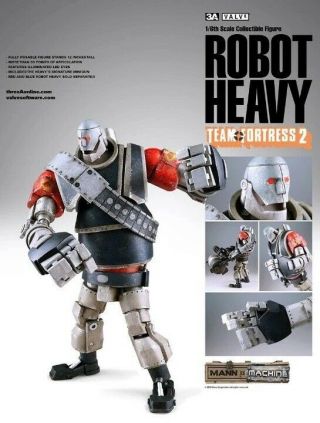 Threea 3a Valve Games Team Fortress 2 Mann Vs Machine Robot Heavy Red 1/6 Figure