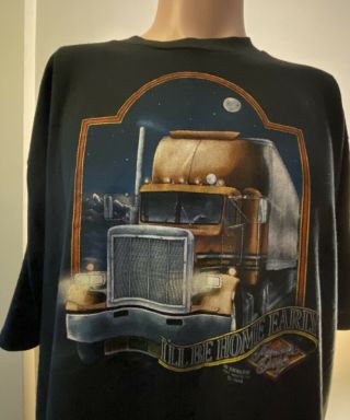 Vintage 1988 Truckers Only “i’ll Be Home Early” Xxl 3d Emblem
