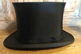 Knox Of York Black Silk Top Hat Vintage Men 