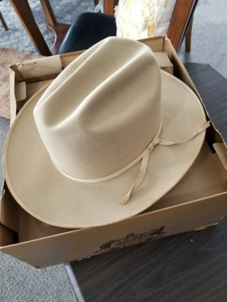 1940s 1950s Vintage Stetson Royal Deluxe Open Road Hat 7 1/4 With Box