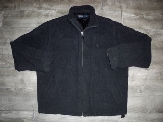 Vintage 90s Polo Ralph Lauren Gray Wool Windstopper Jacket Coat Men 