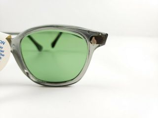 Vintage Nos American Optical Green Lens Horn Rimmed Sure - Guard Safety Glasses B