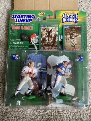 Starting Lineup 1998 Y.  A Tittle/sam Huff York Giants Classic Double Card Moc