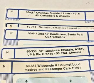Microscale N Scale Decals Cont/gond/wisconsin&calumet Loco,  Xtra,  Genstar,  Apl,  Up