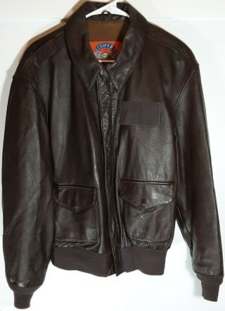 Vtg Cooper Type A - 2 Leather Brown Bomber Pilot 
