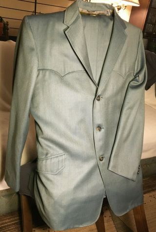 Vintage 50’s Allen Mfg Co Denver Western Sage Green Wool Suit Pants & Jacket