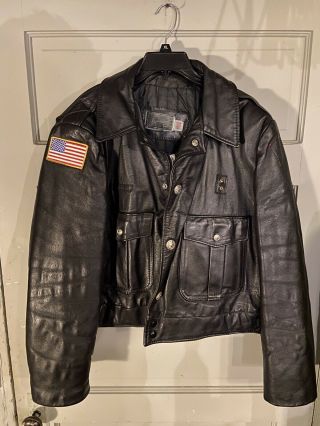 Vintage Nates Chicago Police Men’s Leather Cop Jacket Size 50