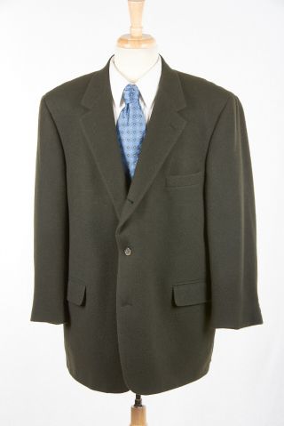 Vintage Brooks Brothers Sport Coat 48 R In Pine Forest Green Camelhair Flannel