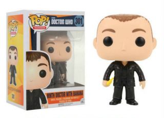 Exclusive Ninth Doctor Who With Banana Pop 3.  75 " Vinyl Figure Funko 301