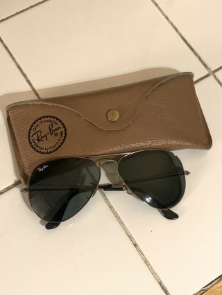Vintage Bausch And Lomb Ray Ban Aviator Sunglasses