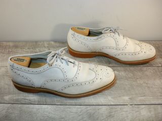 Vintage Florsheim Tan Leather Men ' s Oxfords Wing Tips Formal Dress Shoes Size 12 2