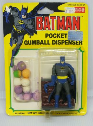 Batman Pocket Gumball Dispenser 1992 Dc Comics Craft House - - Bk700