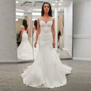 Mermaid Wedding Dresses Sweetheart With Straps Lace Appliques Bridal Gown Custom