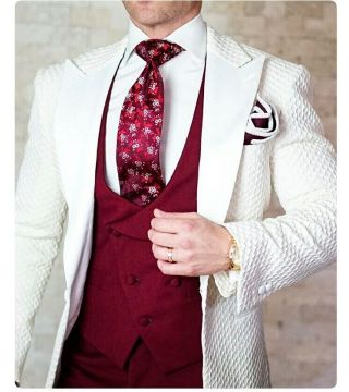 Groomsmen Peak Lapel Groom Tuxedo Suits Wedding Prom Man Blazer 3pieces Custom