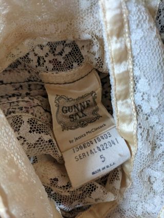 Vintage Gunne Sax Calico Floral Midi Prairie Lace Edwardian Dress Size 5 XS 3