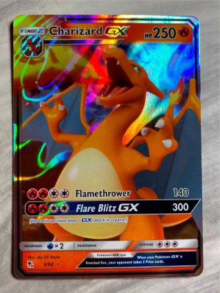 Pokémon Hidden Fates Charizard Gx Rare Card - Near / 9/68