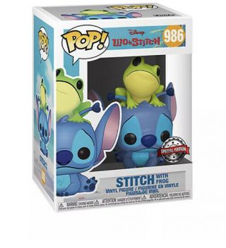Disney Store Funko Pop Stitch With Frog 986 Exclusive Special Edition Bnwt