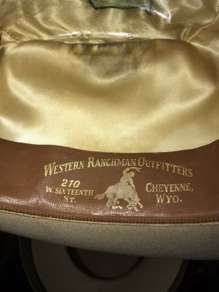 Rare OLD Hat Vintage STETSON COWBOY No 1 Quality 7 1/8 with Hat BOX 1950 - 1960 3