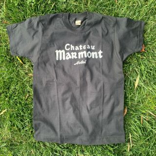 True Vintage 80s Chateau Marmont Hotel Souvenir Black T - Shirt Sz S Hollywood