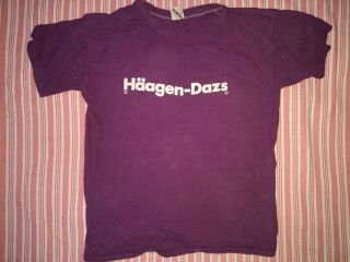 Vintage 1970s Russell Athletic Haagen Dazs Ice Cream Shirt - Mens Medium Rare