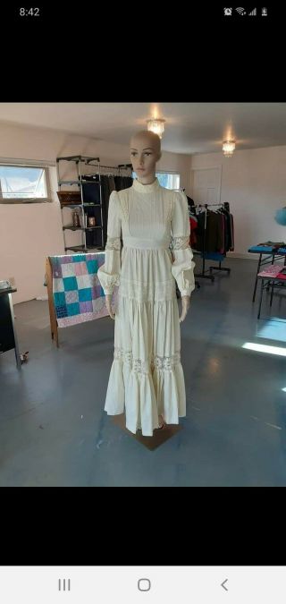 Vintage Gunne Sax Dress,  Cottagecore,  Maxi Prairie Wedding Dress Size 5