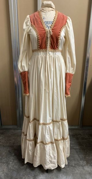 Vintage 70s Gunne Sax By Jessica Renaissance Medieval Dress Full Length Size 11