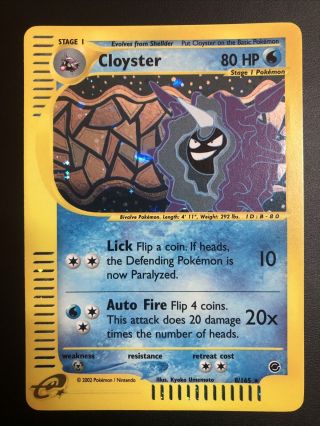 Cloyster 8/165 Rare Holographic Pokemon Card Expedition