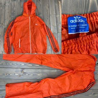 Vintage Adidas Windbreaker Track Suit Size 6’4” (see Measurements) Made In France