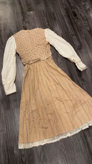 Gunne sax Style Cream Beige Floral Midi Dress 3