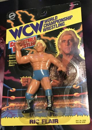 Vintage Wcw Ric Flair Series 2 Collectible Wrestlers Figure Light Blue Gear Rare