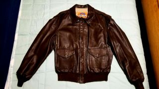 Cooper Type A - 2 Brown Leather Bomber Jacket 46l Flight Usa Coat Goat Air Force
