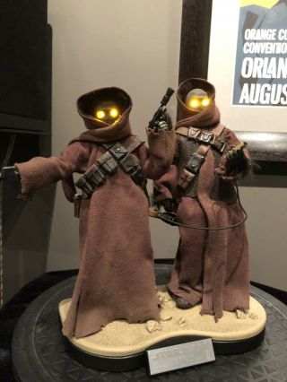 Sideshow Jawas (set Of 2) Star Wars A Hope 1/6 Scale Figures - Custom Stand
