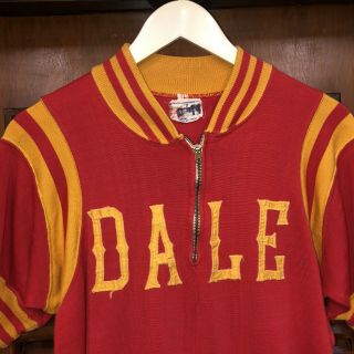 Vintage 1950’s “dale” Two - Tone Half Zip Athletic Sports Jersey Shirt - M