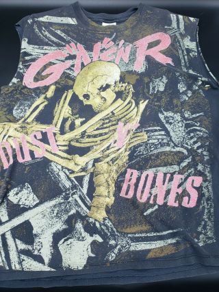 Vintage Guns N Roses Dust N Bones Double Sided Full Print Shirt 1992 Htf Rare