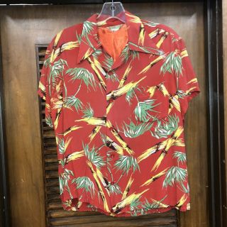Vintage 1940’s Atomic Bamboo Pattern Rayon Hawaiian Shirt - - S/m