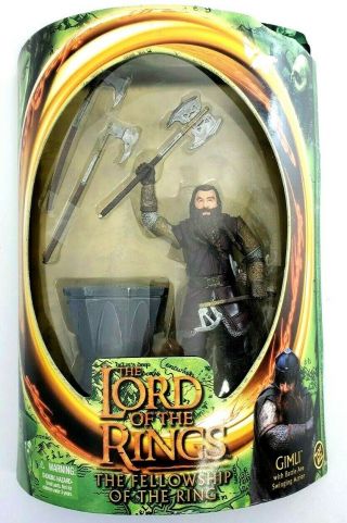 Lord Of The Rings Gimli The Dwarf 6 " Action Figure W/ Battle Axe Swinging Action