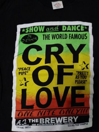 Cry Of Love Band Vintage Brother Concert Tour Shirt Xl Size; Authentic 1993 Rare