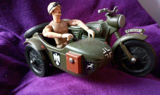 Action Man Motor Bike And Side Car Plus Armed Forces Soldier.