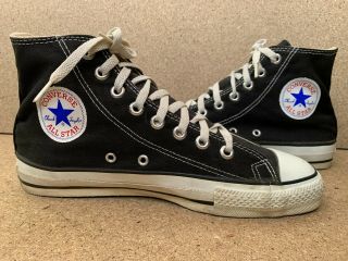 Vintage 80s 90s Converse All Star Chuck Taylor High Top Black Sz 8 Made In Usa