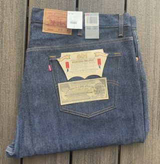 Vtg 1987 Levis 501 Shrink To Fit Denim Jeans Nos 46 X 30 Levi’s 80s Deadstock 1