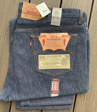 Vtg 1987 Levis 501 Shrink To Fit Denim Jeans Nos 46 X 30 Levi’s 80s Deadstock