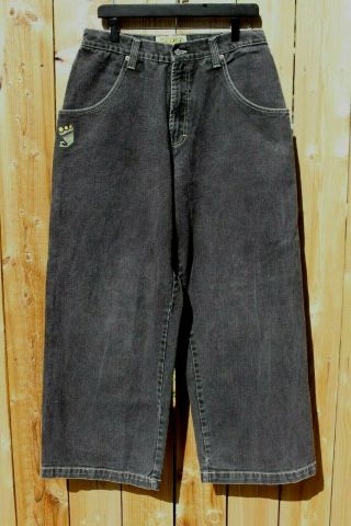 Vintage Mens Jnco 179 Smoke Stacks Wide Leg Jeans Made In Usa Faded Black 32x29