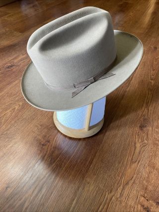 Vtg Stetson Silver Belly 4x Beaver Open Road Cowboy Fedora 7 3/8 Long Oval Hat