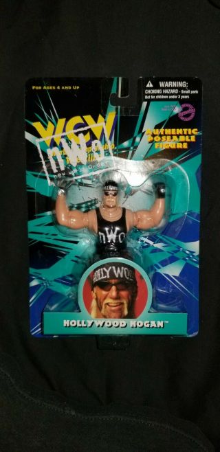 Wcw Nwo Osftm Hollywood Hulk Hogan 4.  5 " Poseable Figure Classic Wrestling Moc